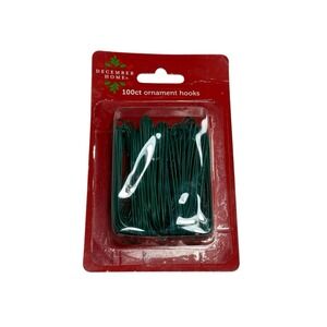 december home 100 count christmas ornament hooks‎ green large metal